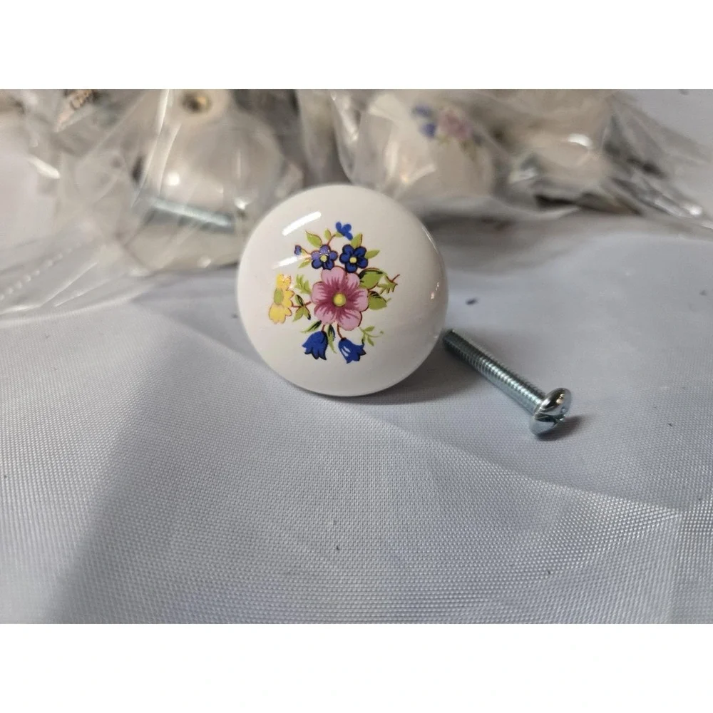 Box Of 25 Belwith P760-BQ Vtg Knob Pull Drawer Cabinet Floral Flower L Bouquet